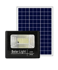 JUDYSSY Solar Remote Control Reflector Led Street Lamp, 25W with solar panel, designed for outdoor use and waterproof lighting.