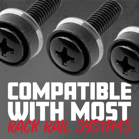 Standard Size Rack Screws 25 Pack Built Tough For Rack Rails And Gear Mounting, 10 32 Thread, Heavy Duty Steel Construction