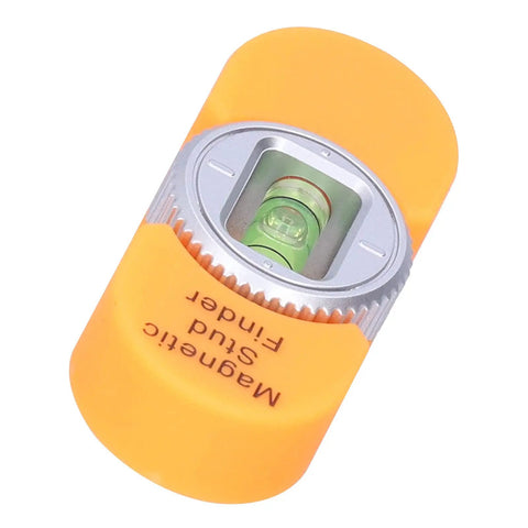 Jauarta Stud Finder with Builtin Level Gauge, Compact Design (Orange) showing the built-in level gauge and magnetic base.