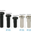 50 Pcs Pack Ultralight Steel Bike Spoke Nipples 12G 13G 14G In Black And Silver for 2.0-2.6mm Spokes, different sizes shown