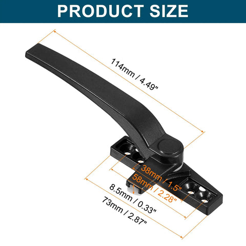 2 Pack Casement Window Handle Locking Grips Made from Solid Zinc Alloy Black Finish Provides a Rock Solid and Dang Smooth Grasp for Easy Operation on Home Windows Includes Mounting Hardware for a Swifty Install