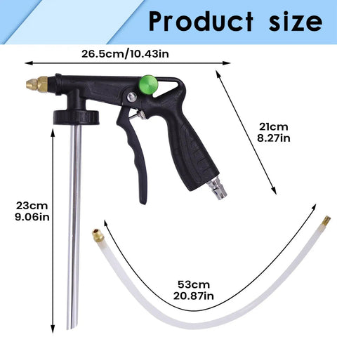 Top Tier Truck Undercoating Spray Guns Offer Heavy Duty Auto Body Sprayer Gear, dimensions shown for optimal use and handling.