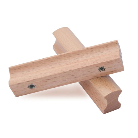 4 Pieces Wooden Drawer Handles And Cabinet Pulls In Beech Wood For Furniture Rectangle Beech Wood Hardware For Dresser And Wardrobe Cabinets 64mm