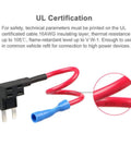 12V Car Add A Circuit Fuse Tap Adapter 15A Blade Fuse Holder with red wire detail shown, UL certified for auto electrical wiring