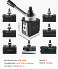 Front view of VEVOR quick-change tool post set, 8-piece steel lathe tool holders for 6-12 inch swing lathes