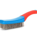 Heavy Duty Stainless Steel Wire Brush For Cleaning Metal Rust Removal And Paint Scrubbing With Rubber Covered Handle Durable Scrubber