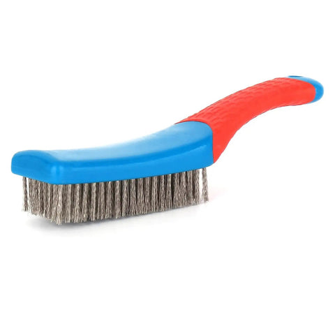 Heavy Duty Stainless Steel Wire Brush For Cleaning Metal Rust Removal And Paint Scrubbing With Rubber Covered Handle Durable Scrubber