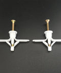 All In One Drywall Anchor Kit With Self Drilling Screws For Hollow Walls Anti Rotation Ribbed Expansion Design Wear Resistant And Weather Tolerant Heavy Duty DIY Friendly For Shelves Cabinets And Picture Frames, white plastic anchors with screws