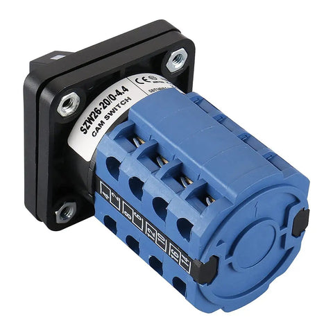 Industrial Grade 20A 660V Rotary Cam Changeover Switch With 5-Position Selector And 16 Terminals SZW26-20/0-4.4 close-up view