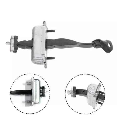 Heavy Duty Door Hinge Kit With Limiter For Escape SUV 2013 2019, metal ABS stopper, detailed side and end views