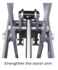 Close-up of Three Point Five Ton Hydraulic Car Hoist Lift with steel assist arm, part of the heavy duty steel construction.