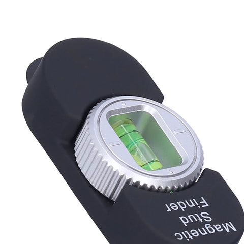 Tbest Magnetic Stud Finder for Portable Metal Detector with Built in Gauge, No Battery Needed, Detects Steel Studs, Nails & Screws in & Plasterboard (Black) showing level gauge and ergonomic design.