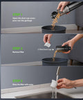 Steps to clean the Portable Cordless Handheld Vacuum Cleaner 4 In 1 Mini Vacuum with 16800 Pa power, showing dust cup and filter removal.