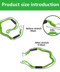 Master Chill Marine Docking With These 4 Foot Green Bungee Dock Lines Featuring Heavy Duty Stainless Clip, showing product size before and after stretch.
