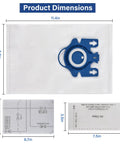Product dimensions of 14 Pack 3D AirClean Vacuum Bags Replacement for Classic C1 Complete C1 Complete C2 Complete C3 Series