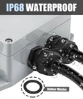 25 Pcs Nylon Cable Glands Set With IP68 Waterproof Strain Relief For 3 To 13mm Cables connected to waterproof box