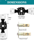 Dimensions of Six Pack Crystal Privacy Door Knobs With Lock Diamond Faceted Glass With 2 9/16 Inch Round Rosettes Black