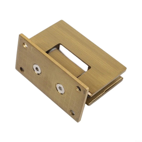 Glass Door Hinges For Shower And Office Partitions With A Smooth 180 Degree Swing And Stable Panels, Heavy Duty Rust Resistant 304 Stainless Steel For Bathrooms, Laundry Rooms, And Humid Spaces, brushed gold hinge
