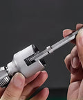 Badass 4 In 1 Pipe Threader Wrench Heavy Duty for Internal and External Threading being held, showing precision cutting tool detail.