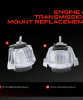 Set Of Two Heavy Duty Front Engine Motor Mounts Toss Out Those Weak Old Cushions For Bmw 128i 325i 328i 330i 335i showing left and right mounts.