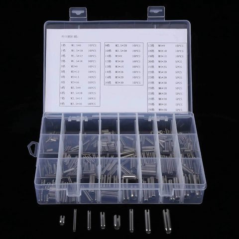280 Pieces Roll Pin Set M1.5 M2 M2.5 M3 M4 M5 M6 M8 Stainless Steel With Box Slotted Spring Pins Assortment Kit