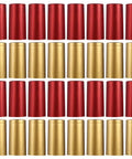 Premium Heat Shrink Wine Bottle Caps 100 Pack Flexible PVC in red and gold colors, suitable for sealing wine bottles.