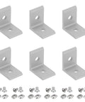 Top Notch 10 Pack Black L Corner Brackets With Nuts And Screws For 2525 European Profile Aluminum Extrusion Build. Six L brackets and screws.