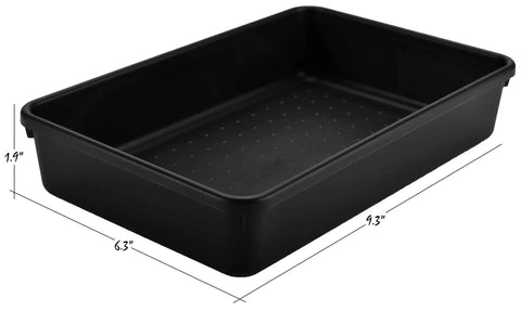Interlocking Drawer Organizer Bins for Desk Toolbox or Garage, Durable Plastic Black 8 Piece Set, Customizable Layout, Keeps Drawers Neat, Easy Clean, Sturdy and Versatile for Any Workspace