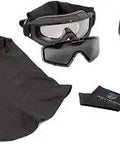 SnowHawk Goggle System Essential Kit With Balaclava Black One Size Includes Interchangeable Clear And Solar Lenses Anti Fog Cloth