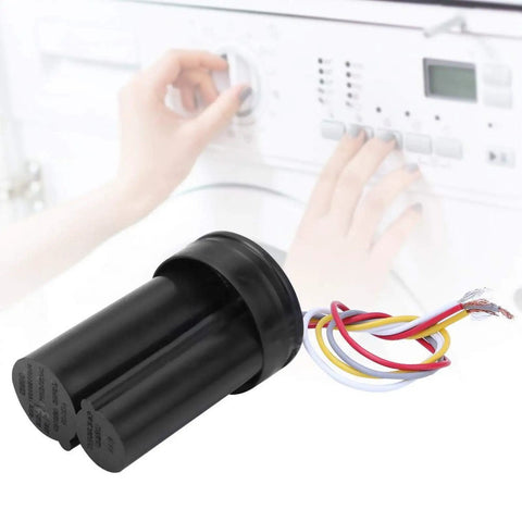450V AC CBB60 5 UF Plus 3 UF Double Start Capacitor for Washing Machine Motors Top Notch Run Capacitor for Semi Automatic and Automatic Washers Reliable Motor Start Boost Durable Electrical Component black CBB60 capacitor with wires