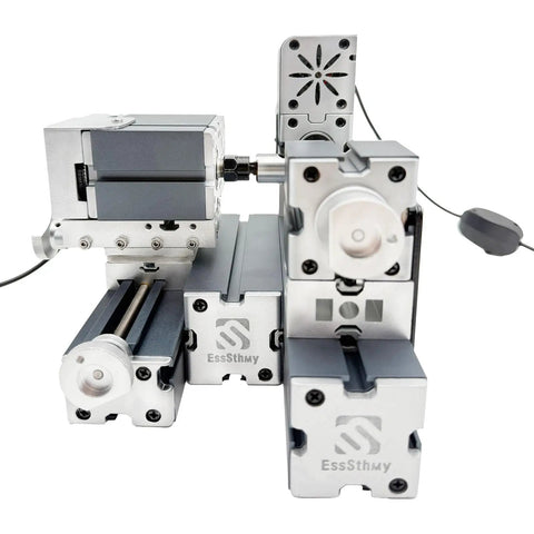 EssEthmy 60W Mini Metal Wood Lathe, Precision Bead Turner With 12k RPM close-up of motor and metal body for crafting.