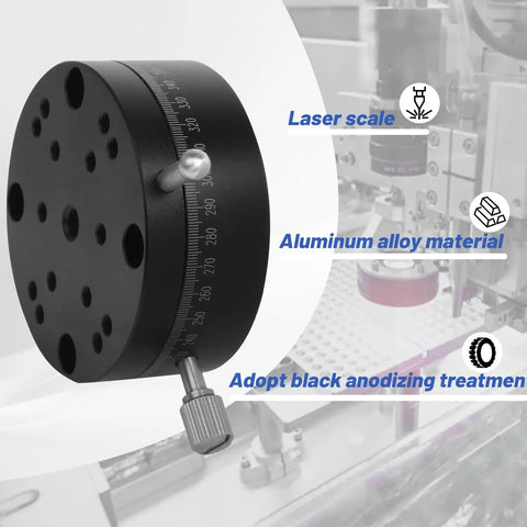 REG60 R Axis Rotary Sliding Table 360 Degree Manual Rotation Stage For Precision Positioning with laser scale and anodized aluminum body