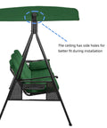 Canopy Replacement Cover For Outdoor Swing With Waterproof UV Resistant Polyester, Weatherproof 75 By 47 Inch Fit, side view