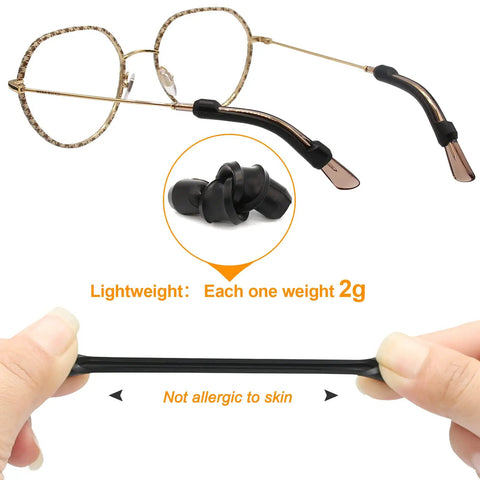 Soft Silicone Eyeglasses Temple Tips Sleeve Retainer Anti Slip Comfort Glasses Retainers For Spectacles Sunglasses Reading