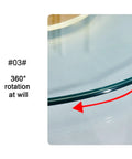 Close-up of 100 cm diameter glass edge on Large Round Lazy Susan Turntable With Swivel Assist System for silent smooth spin dining