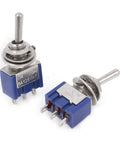 AC125V 6A SPDT On On Toggle Switch With 3 Terminals 6mm Thread Latching 2 Position For DIY Electronics Low Voltage Control