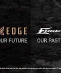 Edge glasses future and past logo comparison with text announcement on company logo evolution.
