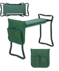 Grab And Go Folding Garden Kneeler Bench With Foam Cushioned Kneeling Pad, Lightweight Yet Sturdy Pipe Frame, and Removable Pad