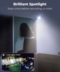 Argus 3 Pro Wireless Security Camera Outdoor 5MP 2K Plus Spotlight Color Night Vision showing human detection at night