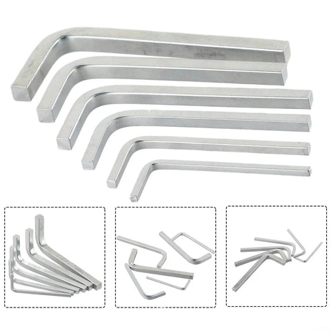 Six Piece Square Head Wrench Set L Shape Wrenches In Chrome Vanadium Steel For Tightening And Removing Square Screws Includes Sizes 3mm 4mm 5mm 6mm 7mm And 8mm Durable Pro Grade Kit Built Tough For Quick Fixes