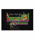 Can I Lick It Poster Funny Periodic Table Of Elements Wall Art Canvas 16x24 Inch Unframed Style Aesthetic Home Decor For Geeky Science Lovers And Chemistry Nerds