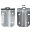 Box Rail Hanger Kit 2 Set For Exterior Barn Doors, zinc-plated steel brackets, close-up front view, 225 lbs safe working load