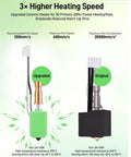 Comparison of upgraded and original ceramic hotends for 3D printers showing heating speed and efficiency improvements.