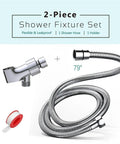79 Inch Expandable Shower Hose Extra Long for Handheld Shower Head Chrome Stainless Steel Flexible Hose with Adjustable Holder Mount