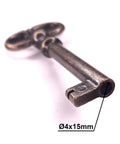 Old School Vintage Style Open Barrel Skeleton Key For Furniture And Cabinet Locks Antique 70mm Length Brown Color One Key Easy Turn