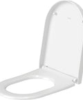 Universal Elongated Toilet Seat With Soft Close Lid And Stainless Steel Hinges, Durable Thermoplastic Construction, Quiet, Easy To Clean, Fits Most Elongated Toilets, White