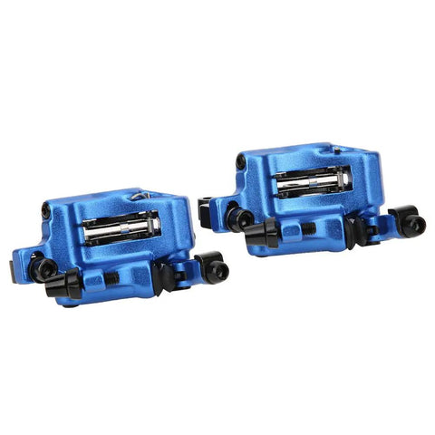Mountain Bike Aluminum Alloy Disc Brake Kit Featuring Killer Grip And Slick Cable Actuation For Front Rear Wheel Setup blue caliper image.