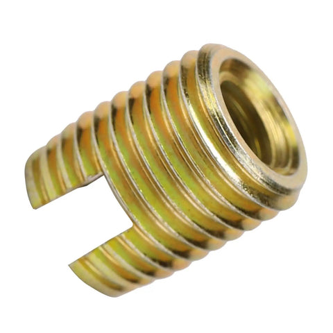 20 Piece 302 Carbon Steel Self Tapping Thread Inserts With Yellow Zinc Plating, Built To Last Thread Repair Kit For Automotive And Industrial Use, M2 To M12 Assortment close-up