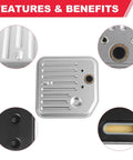 Features of Beefed Up Transmission Filter And Gasket Kit Direct Fit For 42RE 44RE 46RE 47RE 48RE Automatics 1998-2004