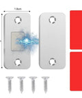 Self-Adhesive Magnetic Cabinet Catches With Invisible Drawer Locks, No Fuss Door Stops, Easy Install shown with screws